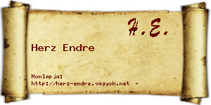 Herz Endre névjegykártya